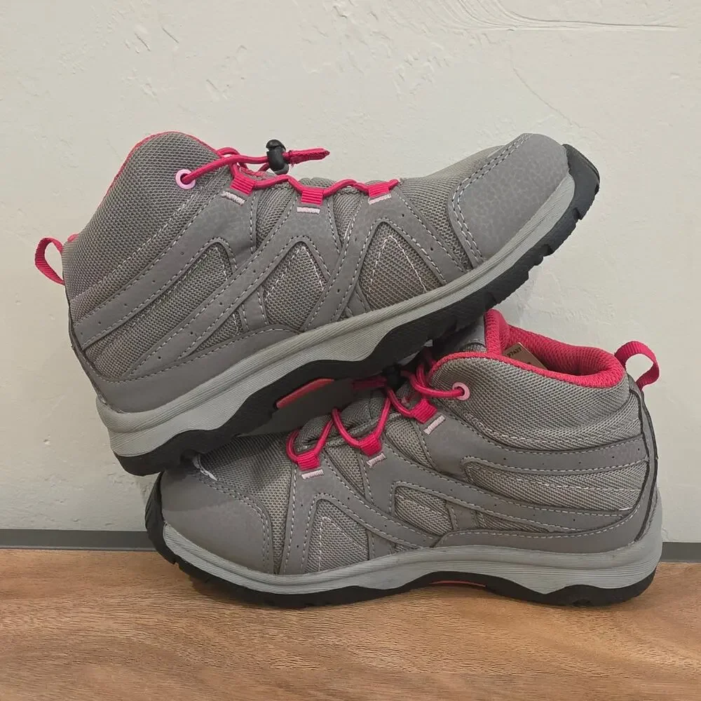 Kamik Trek Boots Kids Waterproof Hiking Shoes Youth 4 Gray Pink Trail Sneakers